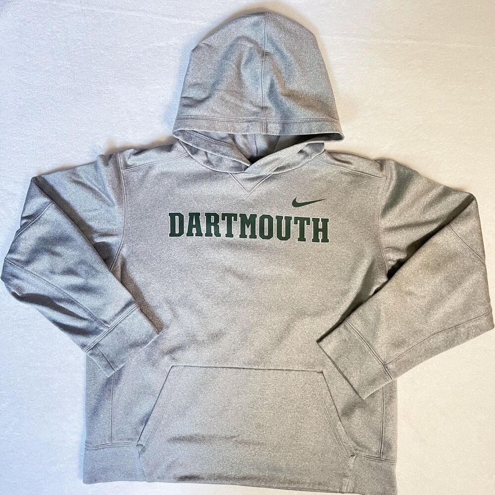 DARTMOUTH Nike Boys XL Pullover Hoodie Gray Dri-FIT Fleece Hooded College Logo